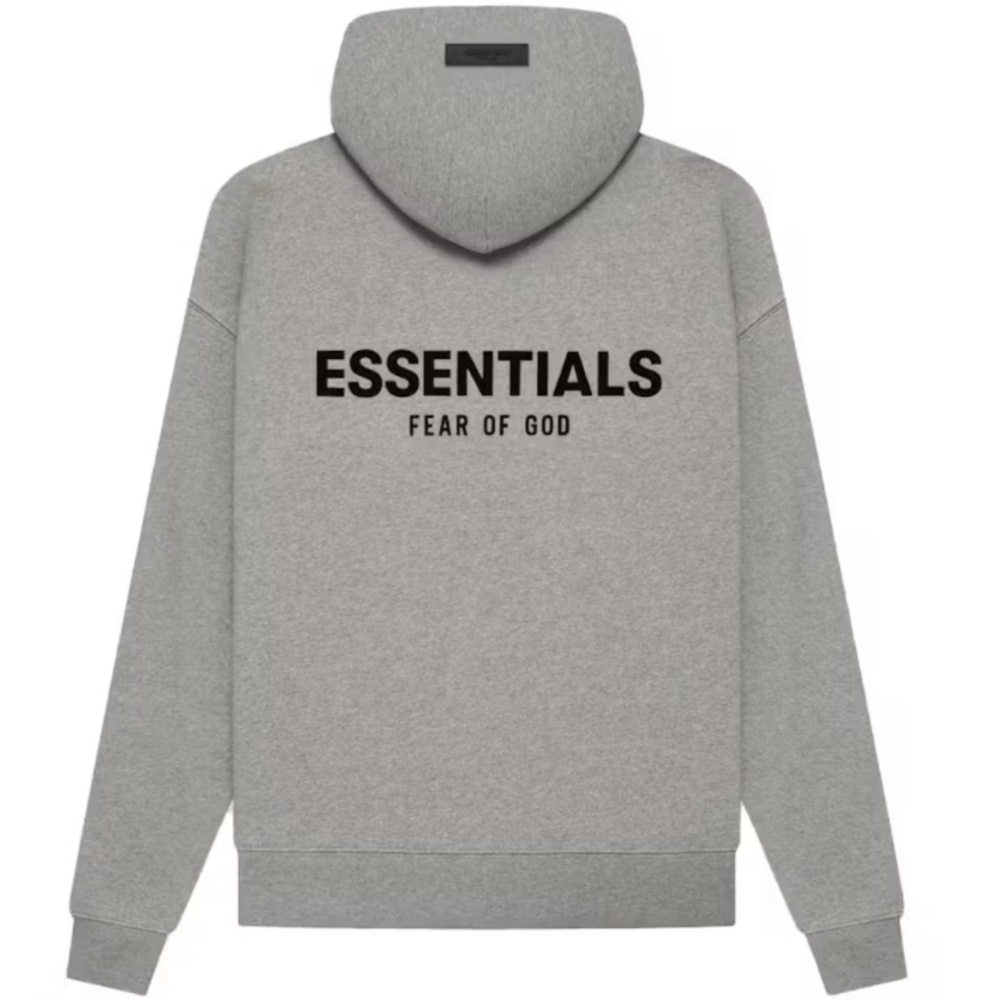 Fear of God Essentials Relaxed Dark Oatmeal Hoodie, Men size L